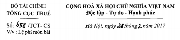 Thuế môn bài cho văn phòng đại diện Thuế môn bài cho văn phòng đại diện
