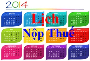 lịch nộp thuế năm 2014 lịch nộp thuế năm 2014